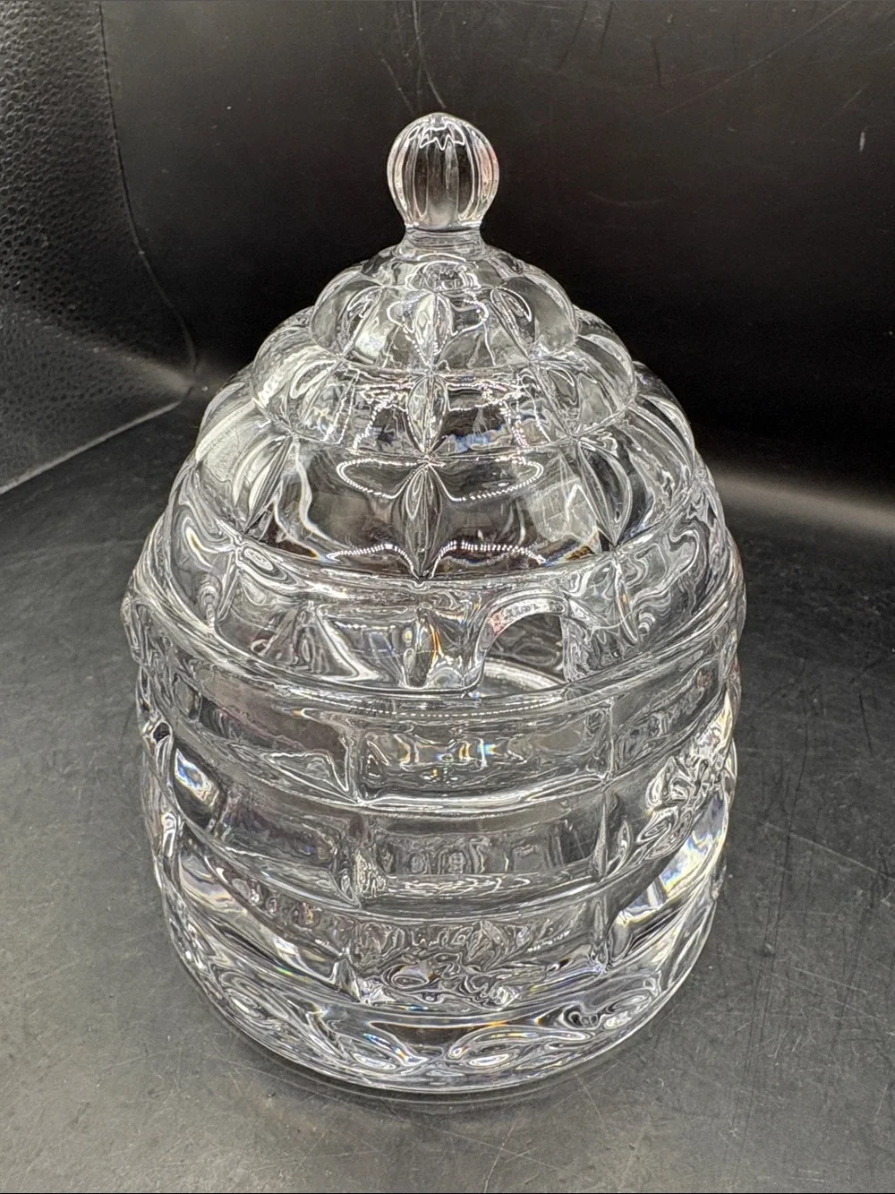 Glass Beehive Honey Jar with Lid - Clear
